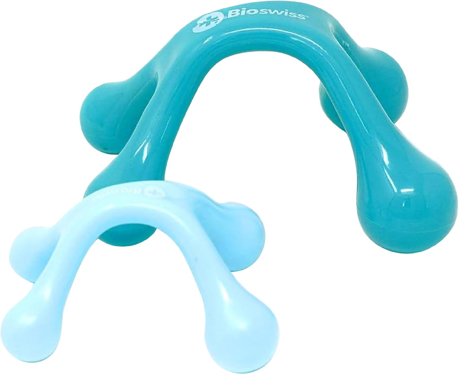 BioSwiss 2-Pack Full Body Massager, 4 Legged Pressure Point Hand Held Massage Tool for Back and Neck Massaging, One Large One Small