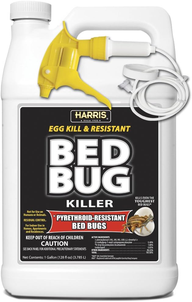 Harris Toughest Bed Bug Killer, Liquid Spray with Odorless and Non-Staining Extended Residual Kill Formula (Gallon)