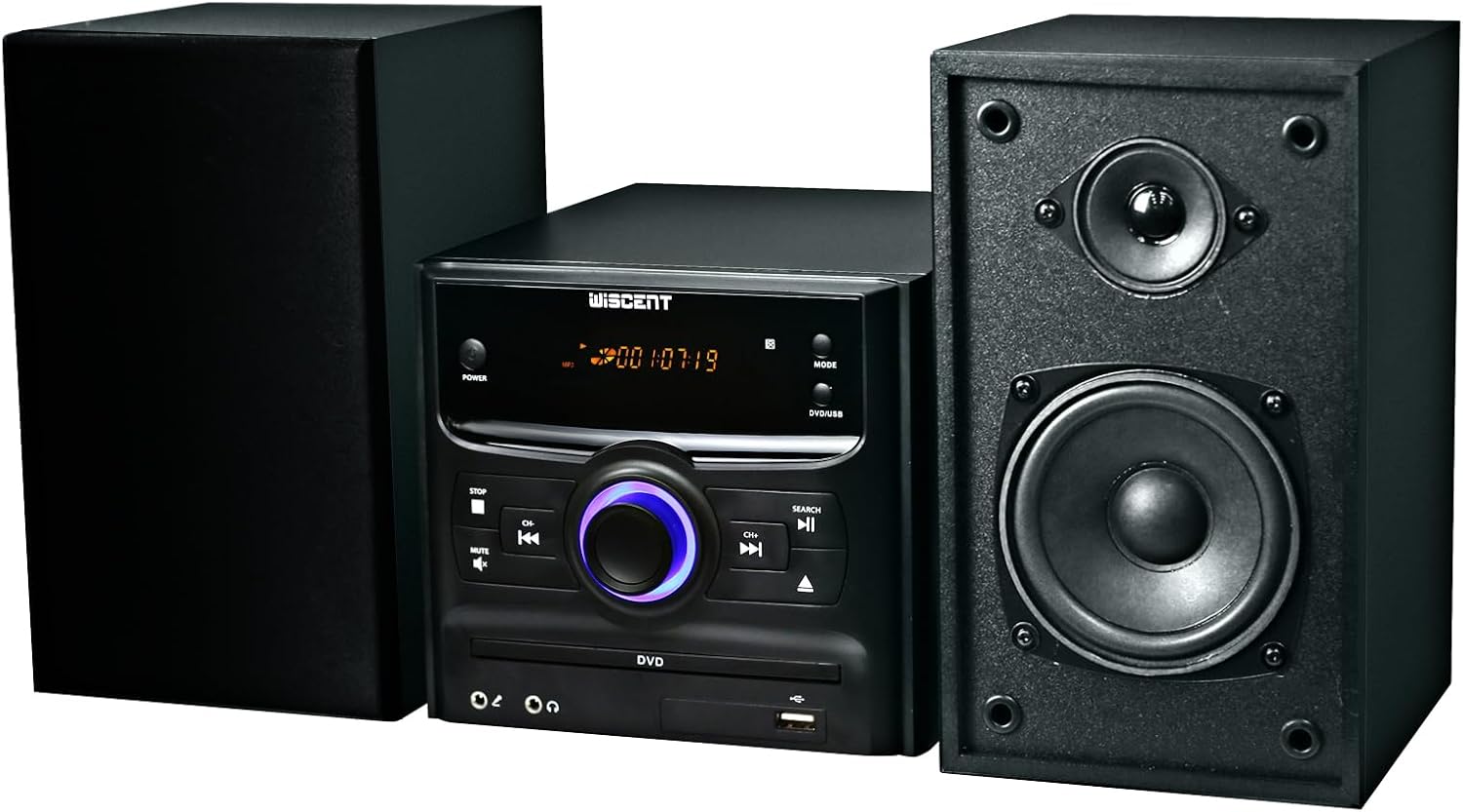 Hi-Fi System, Stereo Shelf System for Home with Bluetooth, CD Player,FM Radio,USB, MP3, Aux-in, 30W, Compact Stereo Shelf System