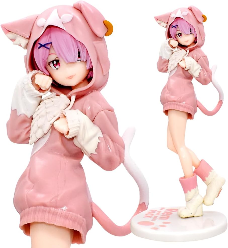 MIFKLMV Ra-m Action Figure, Anime Figure Ra-m，Re,Zero, Starting Life in Another World，8.2 Inch PVC Action Girl Figurine Toys Collectible Model Indoor Decoration Ornaments Gifts - Pink