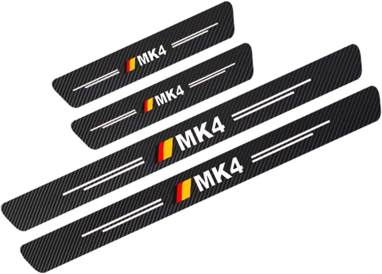 KBUYS 4Pcs Car Protector Door Sill Stickers Compatible With Volkswagen VW Golf MK1 MK2 MK3 MK4 MK5 MK6 MK7 MK8 Accessories (Color : MK4)