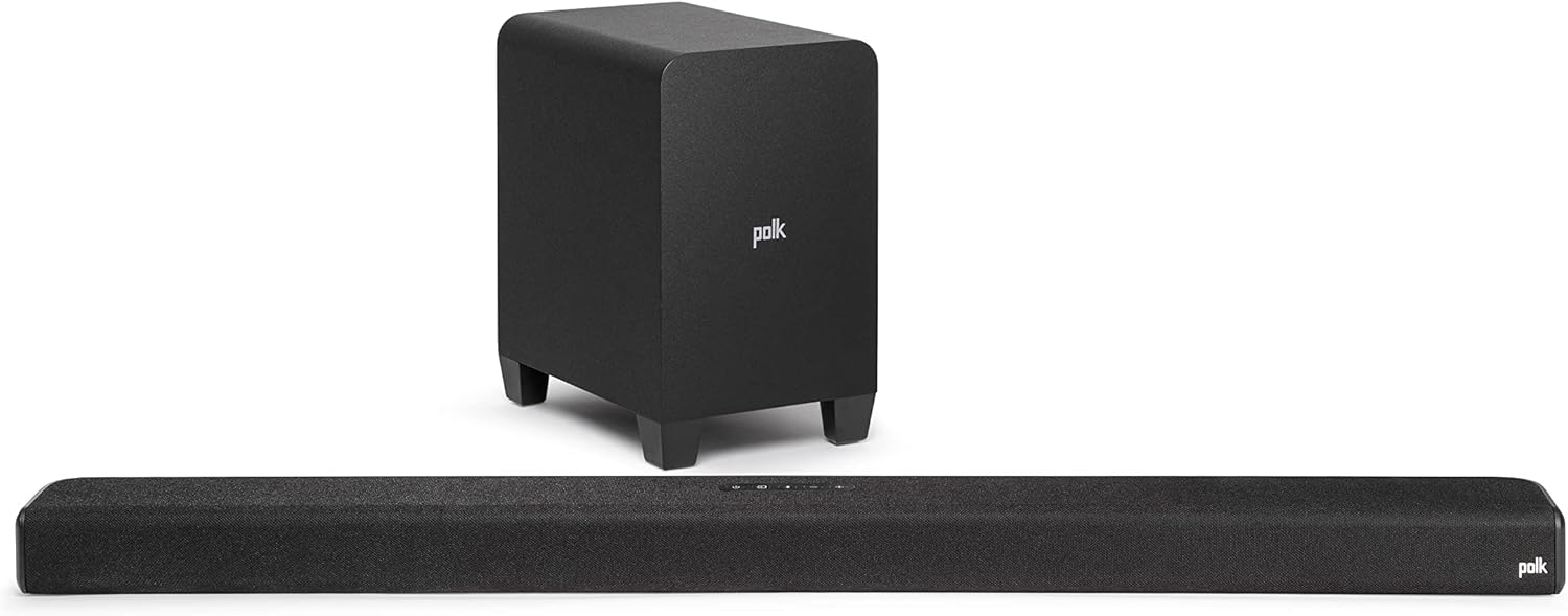 Polk Audio Signa S4 Soundbar with Wireless Subwoofer, eARC, True Dolby Atmos, Bluetooth, Ultra-Slim, 3D Surround Sound - Black