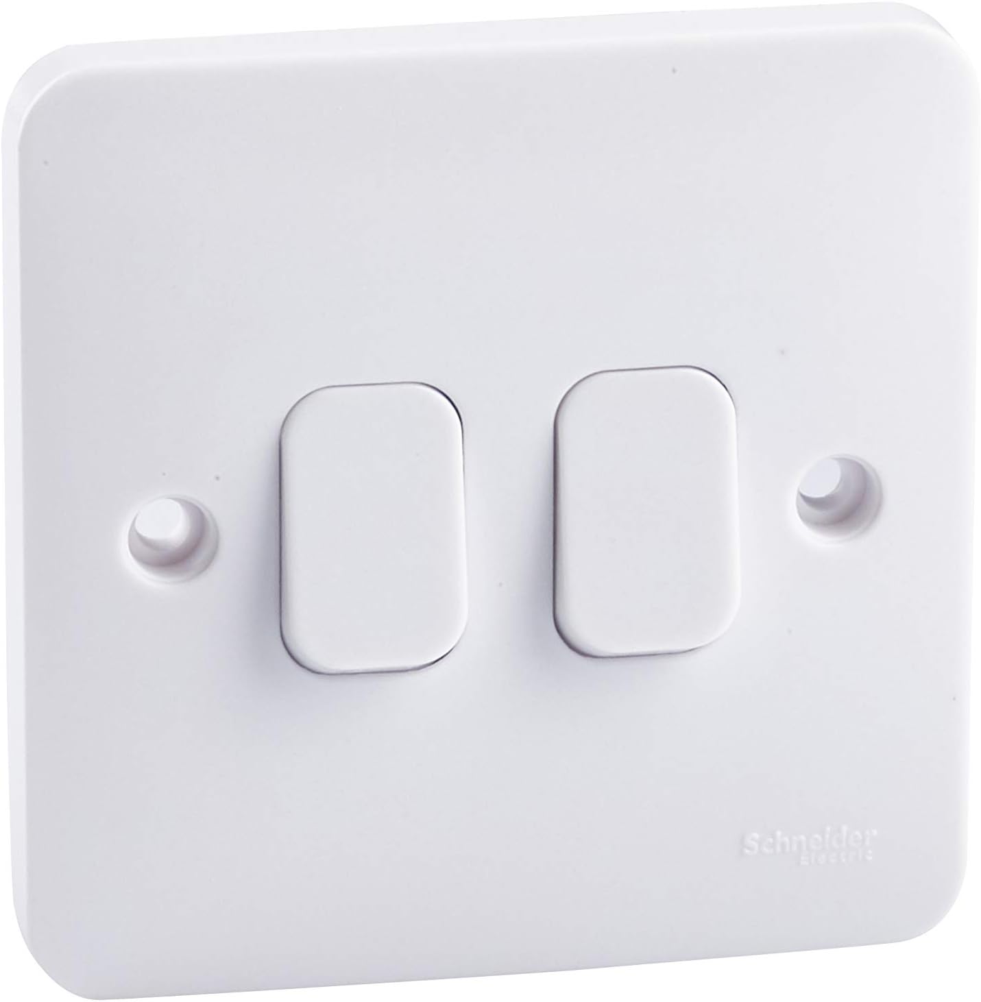 Schneider Electric Lisse White Moulded - Double 2 Way Light Switch, 10AX, GGBL1022S, White