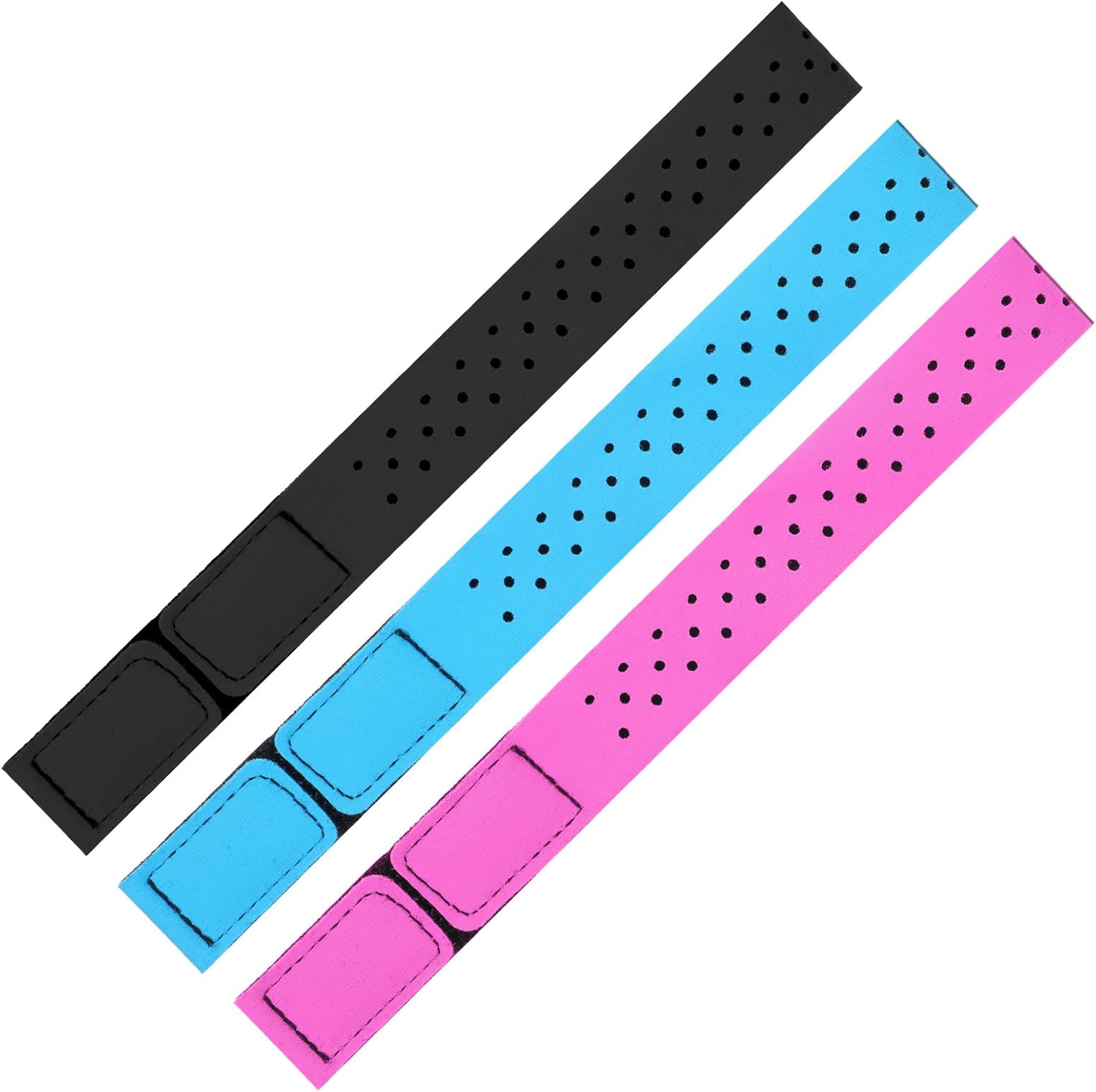 3 PCS Soft Coros Heart Rate Monitor Band, Adjustable Orange Theory Heart Rate Monitor Armband, Replacement Orange Theory Armband Strap for Theory Fitness(Black, Green, Orange-Red)