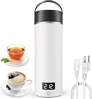 AIRMSEN Travel Electric Kettle with 6 Temperature Control, 4 Keep-Warm Modes - 500ml Portable Water Boiler Built-in 316 Stainless Steel - Mini Hot Water Kettle for Tea, Milk, Coffee - White