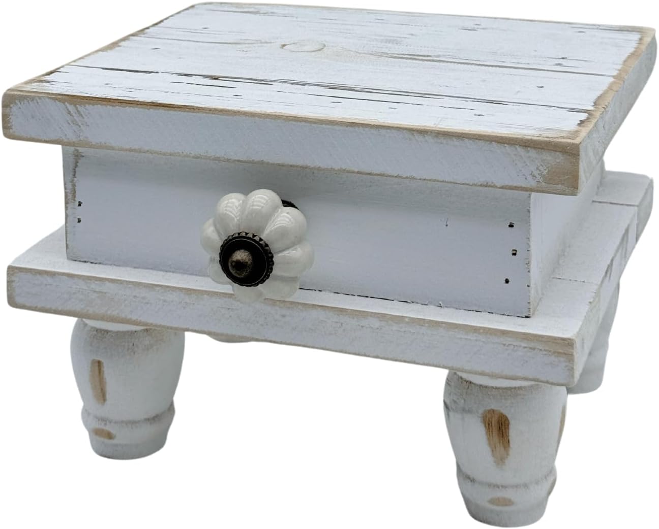 Newborn Photography Props Mini Bedside Table Rustic Square End Table Wooden Table Baby Photoshoot Props Display Risers for Any Newborn Bed and Birthday Cake Smash Photoshoots