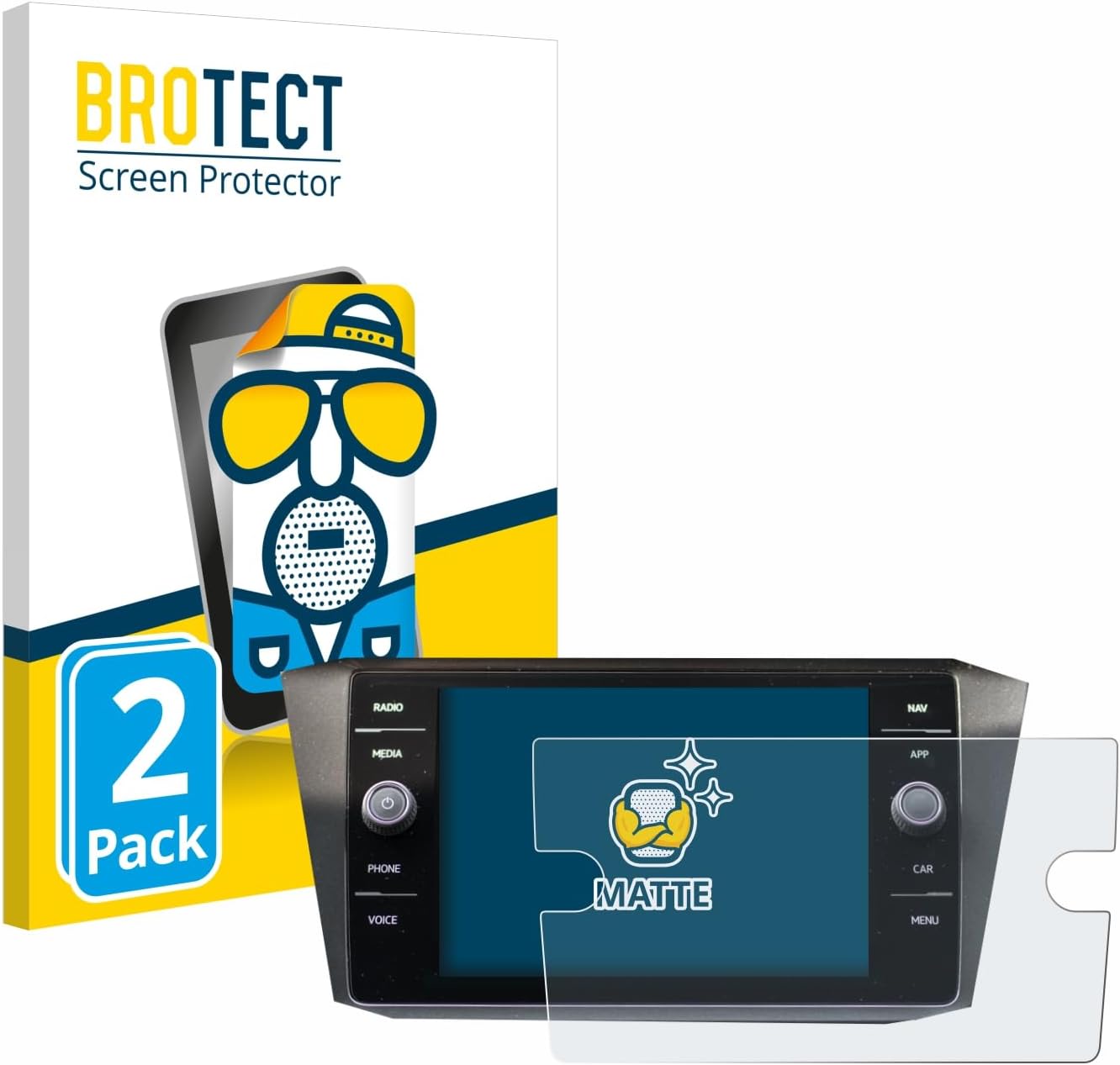 brotect Screen Protector Anti-Glare compatible with Volkswagen Discover Media Golf Alltrack/Tiguan 2018 (2 Pack) Screen Protector Matte,
