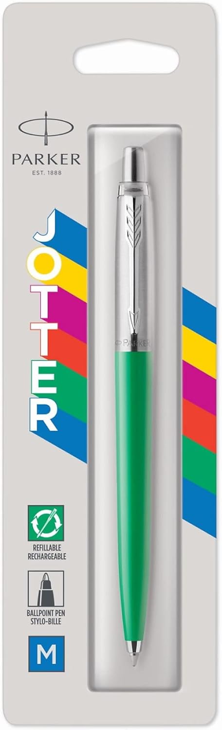 Parker Jotter Originals Ballpoint Pen | Classic Green Finish | Medium Point | Blue Ink