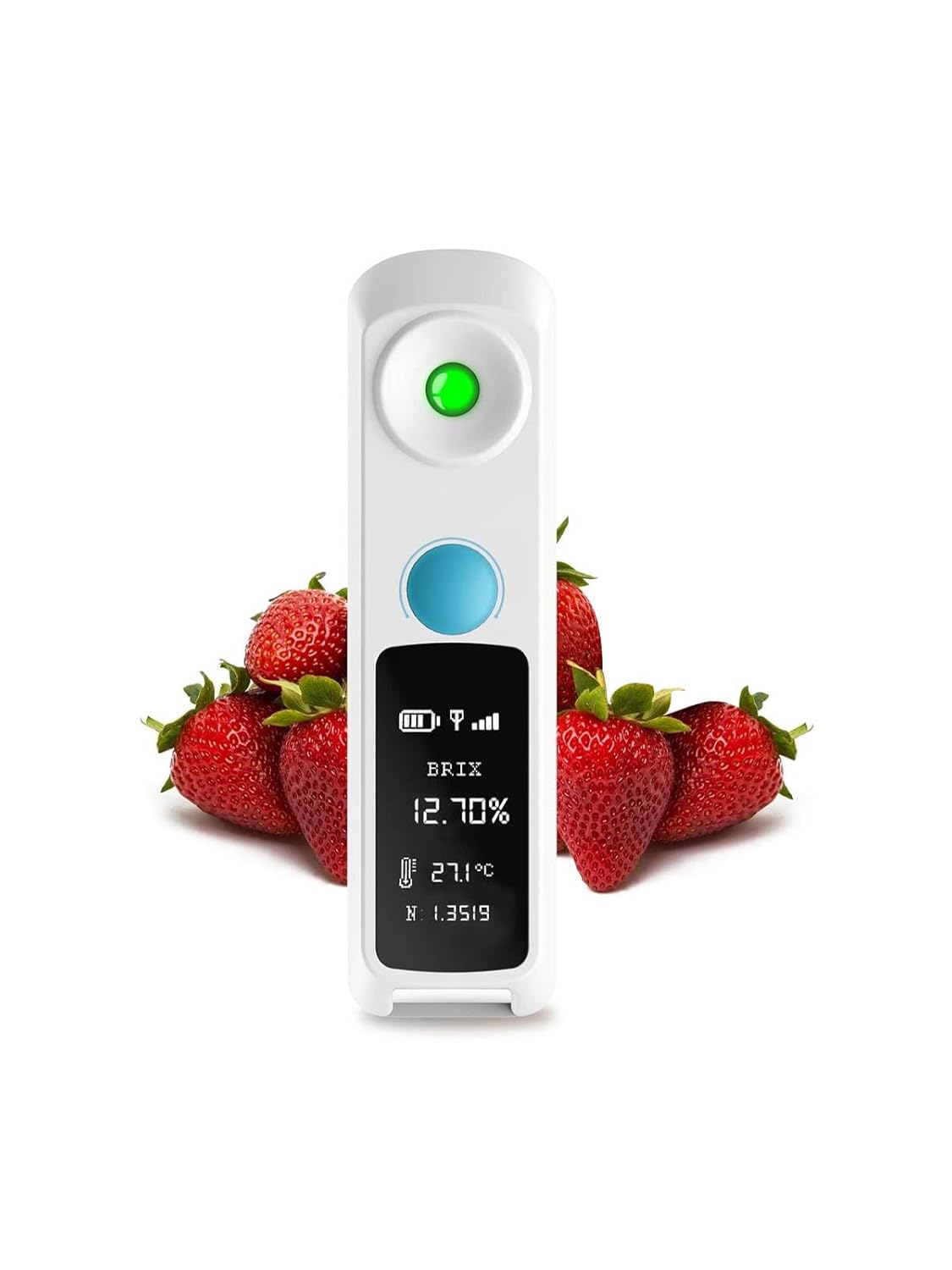 Digital Brix Refractometer – 0–32% Range, ±0.1% Precision, Waterproof & Rechargeable – for Fruits, Vegetables, Juices, Desserts & Beverages