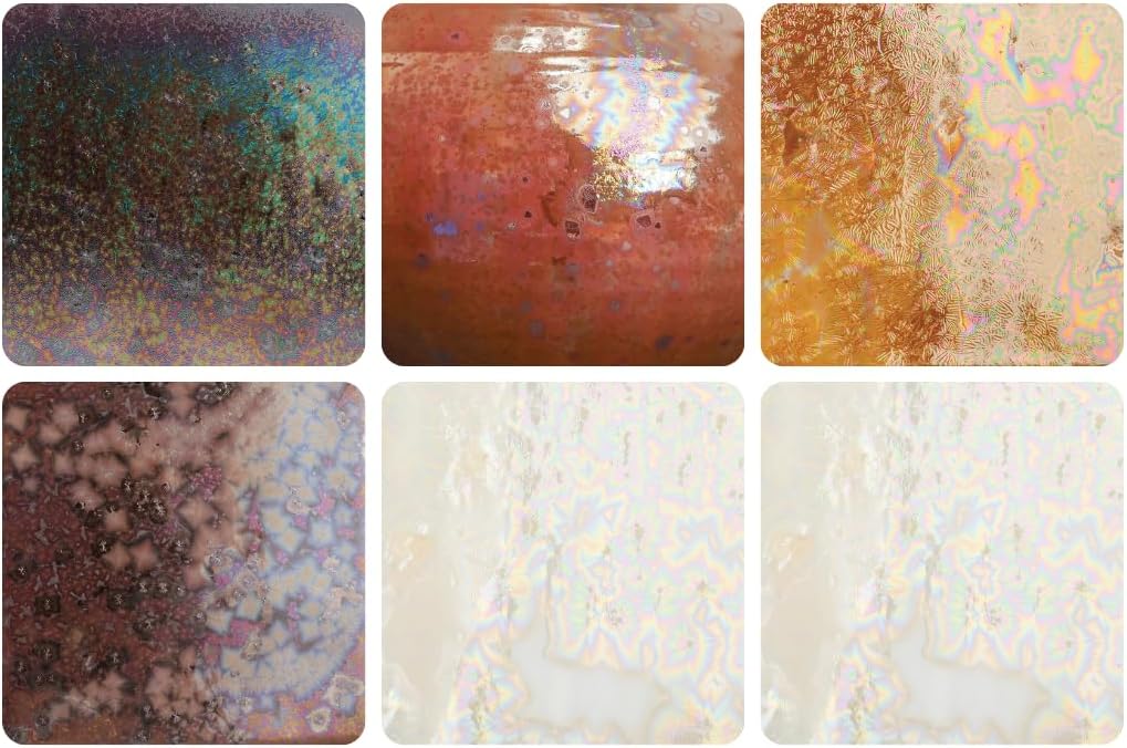 AMACO Cosmos Crystalline Gloss Glazes 6-Pint Class Pack, 5 Assorted Colors in 16 oz. (473 mL) Jars, Iridescent Mid-High Fire Cone 5-6 (CO) Liquid Ceramic Pottery Glazes for Bisque