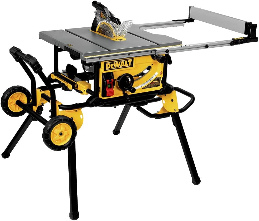 DEWALT 10-Inch Table Saw with Rolling Stand, 32-1/2-Inch Rip Capacity (DWE7491RS)