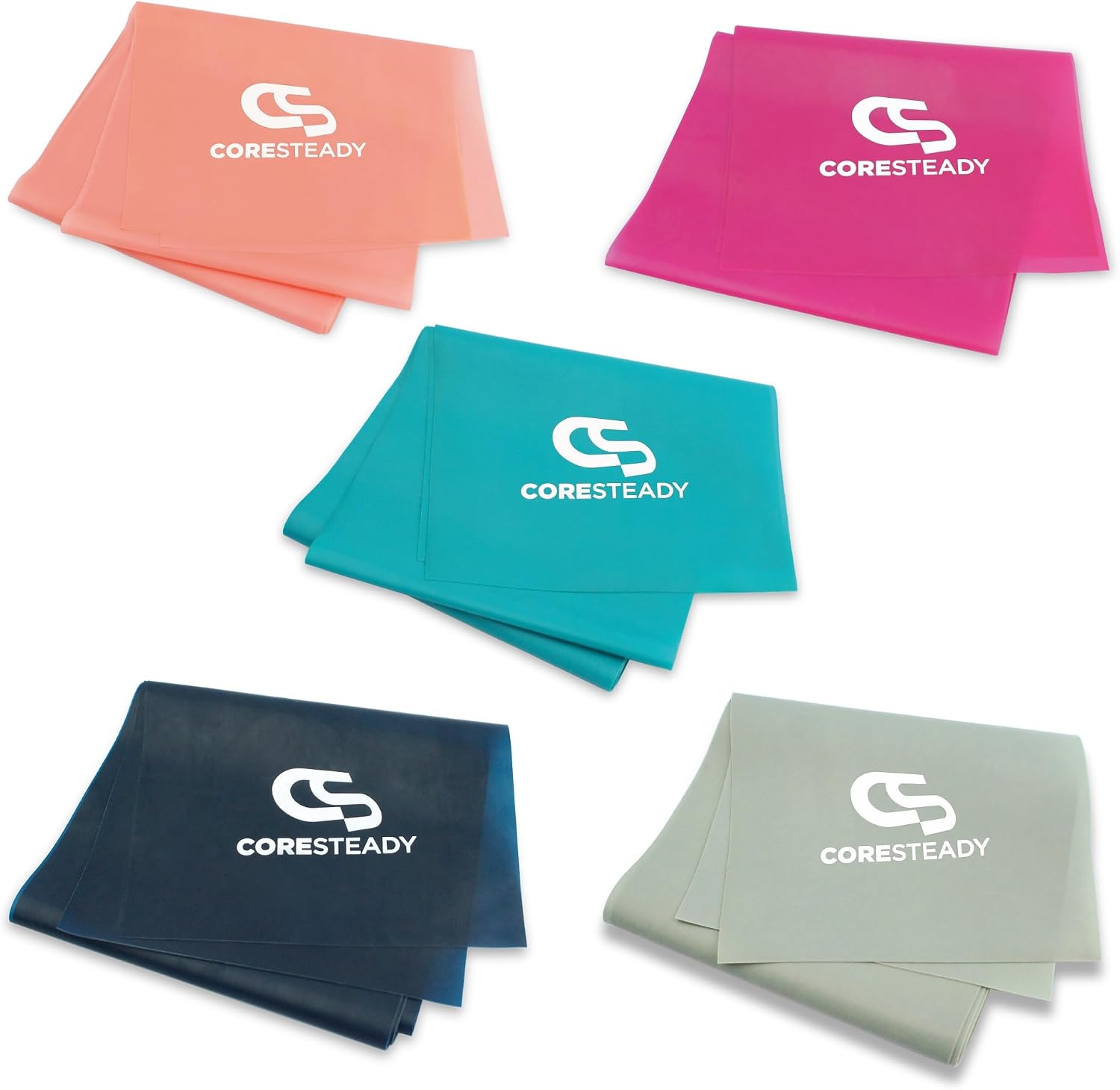 Coresteady Resistance Band For Men & Women - Exercise Band to Build Strength, Flexibility, Muscle & Tone - For Fitness, Stretching, Pilates, Physio & Yoga - With Exercise e-Guide