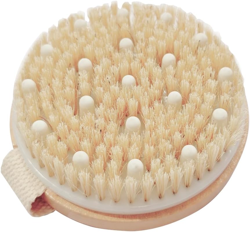 Bamboo Dry Body Brush Shower Brushing Removes Dry Skin with Massage Nodes Exfoliating Bath Brushes Body Scrubber