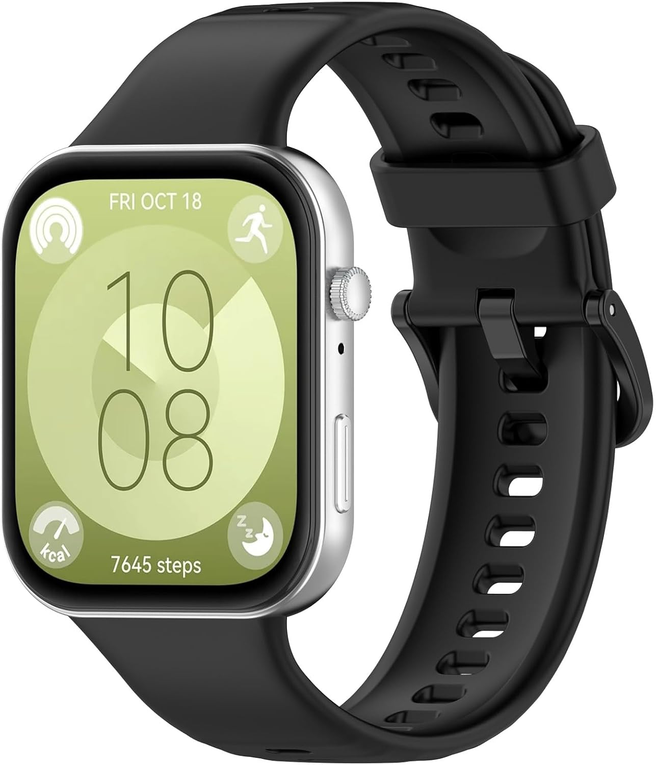 MOTONG Compatible with Huawei Watch Fit 3 Replacement Strap - Replacement Silicone Wrist Watch Strap Band Compatible with Huawei Watch Fit 3(Silicone Black)