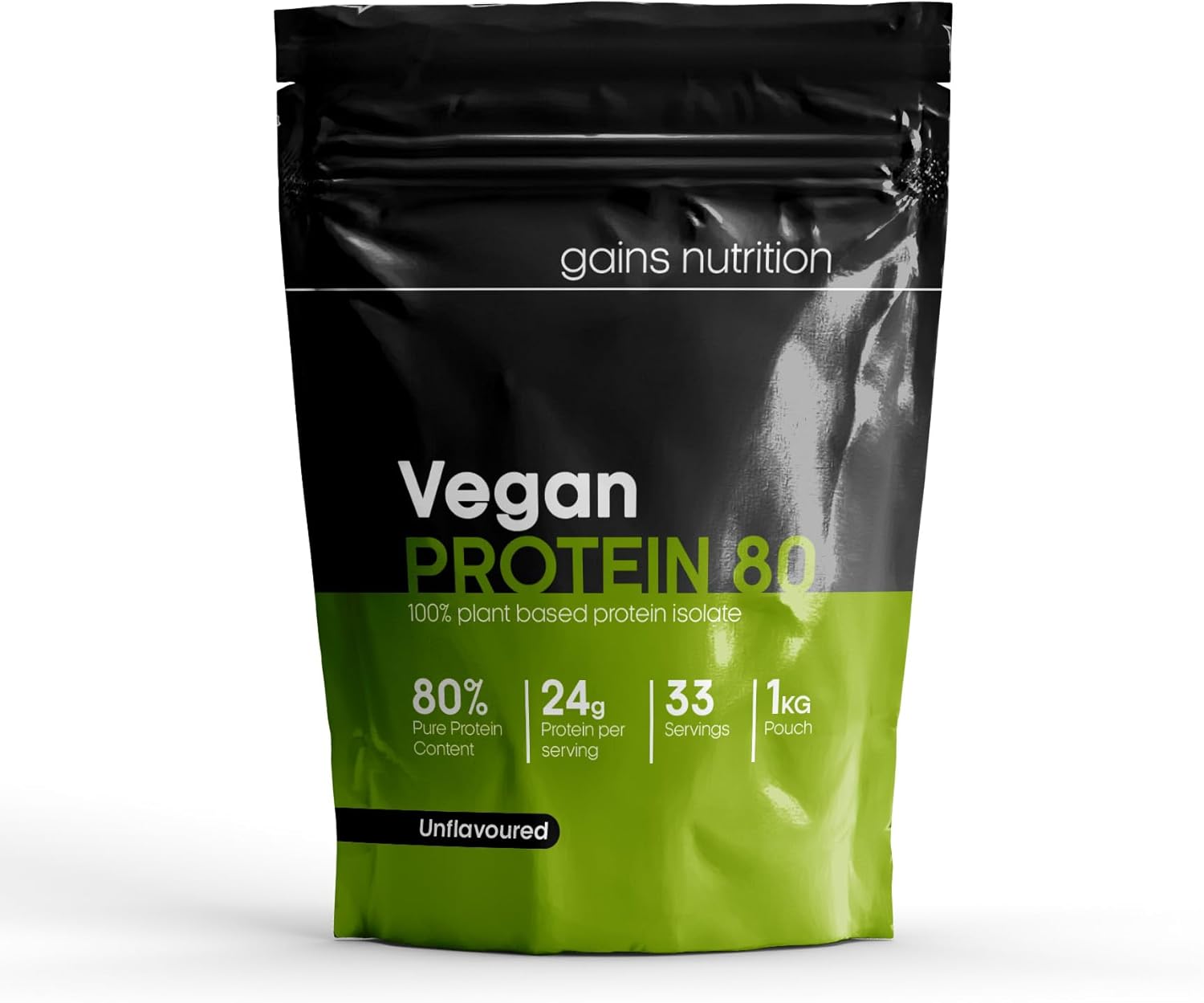 GN Vegan Protein 80 Protein Powder | 1kg Unflavoured Pea - Plant Based Protein-Powder | 24g per Serving | Non-GMO, Gluten & Dairy Free