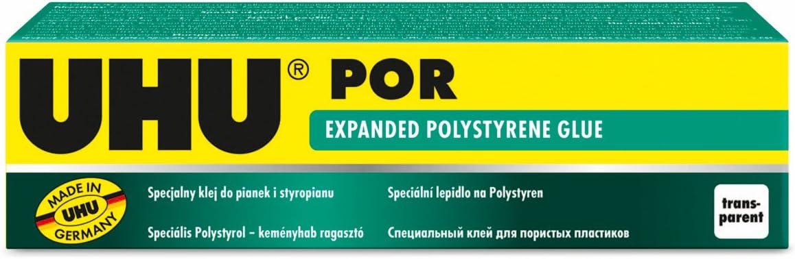 UHU por, quick-setting special adhesive for polystyrene, 50ml tube