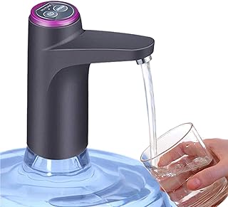 Cozy BlueWater Dispenser, Portable Water Bottle Pump for Universal 3, 4 and 5 Gallon with USB Electric Charging and Automatic Off Switch (Black)