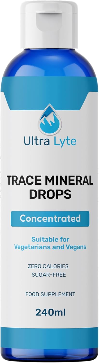 Ultra Lyte Trace Mineral Drops – 237 ml All Natural Complete Mineral Complex Food Supplement – 96 Days Supply – Electrolyte Drops – 72 Trace Minerals (8 oz)
