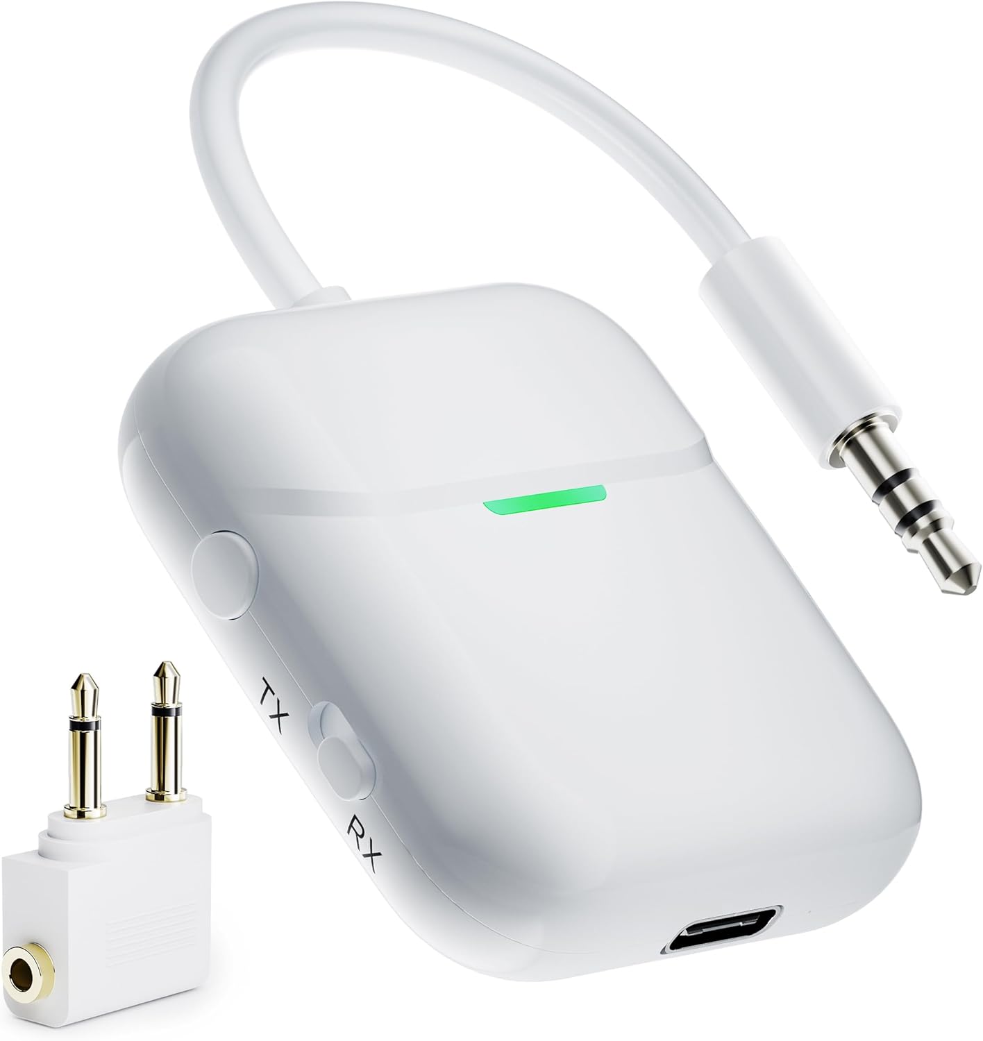 Nulaxy Air in-Flight Bluetooth Wireless Audio Transmitter Receiver for up to 2 AirPods or Wireless Headphones, Bluetooth Adapter for All 3.5mm Jacks on Airplanes, Gym Equipment, TVs & Gaming Consoles