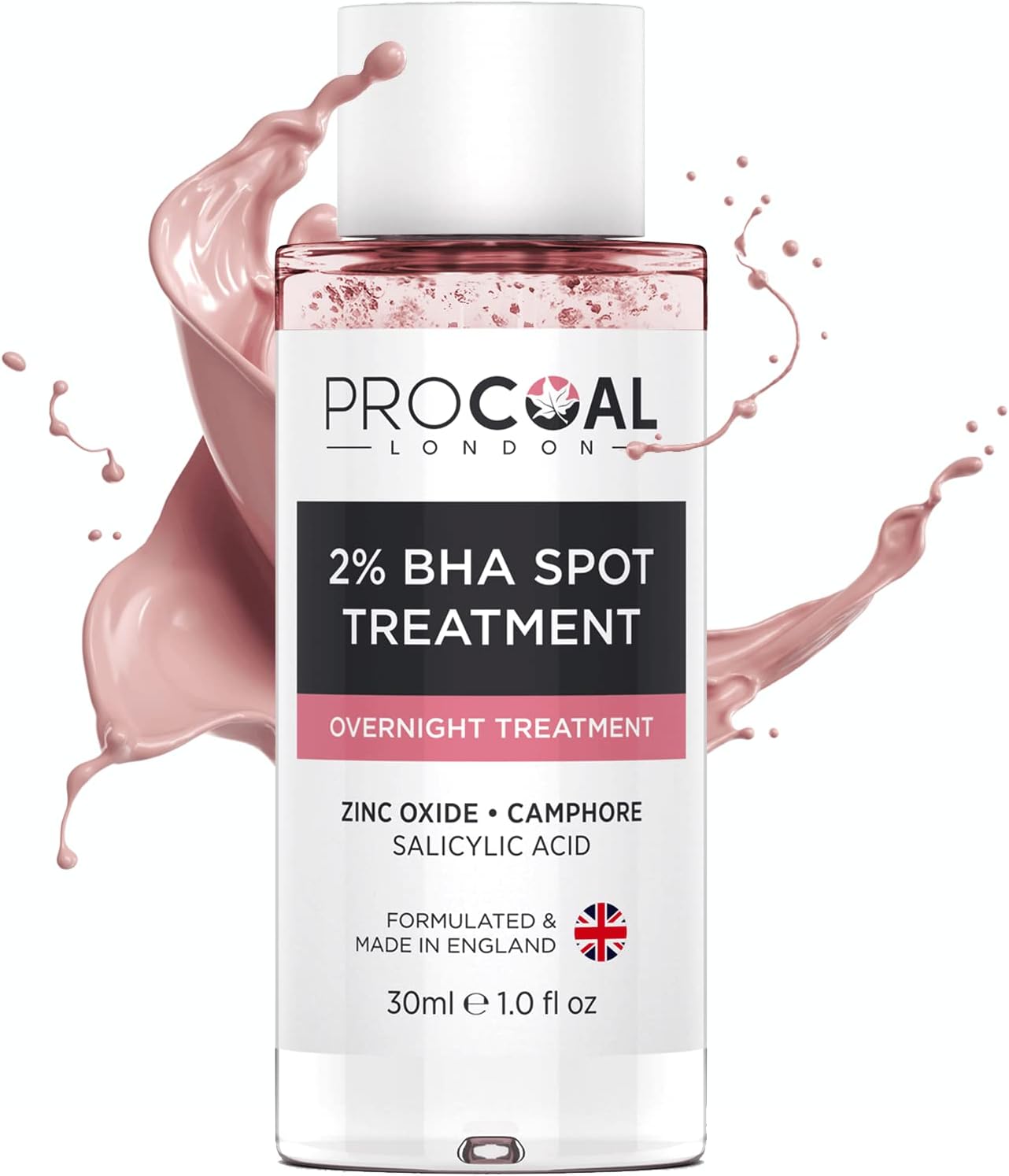 2% BHA Spot Treatment 30ml by Procoal, Fast-Acting Blemish Spot Treatment For Face with Salicylic Acid, Helps Dry Up Pesky Pimples - Made in UK