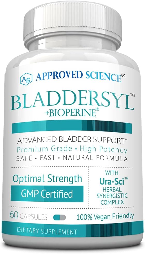 Approved Science Bladdersyl - Urinary Incontinence, Bladder Support - High Absorption - 60 Capsules - Pack of 1 - Vegan