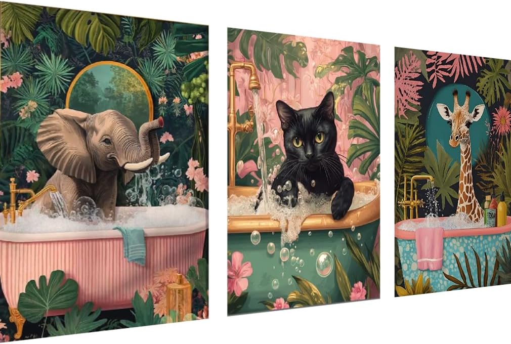 Large Diamond Painting Kits for Adults, 5D Animals Diamond Art Painting Kits for Adults, DIY Full Round Diamond Art Kits, Crystal Gem Art Painting with Diamond for Aesthetic Home Decor 27.6x15.7inch