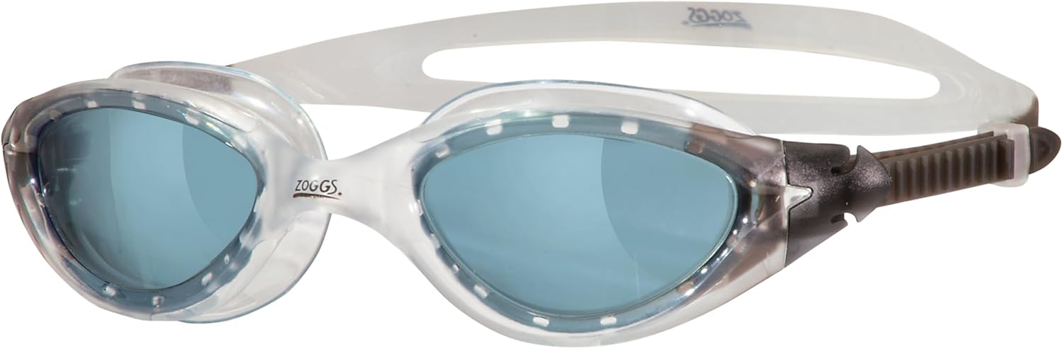 Zoggs Panorama Swim Goggles with tinted lenses - Anti-Fog, UV Protection, Quick Adjust Strap, Wide Vision Adult Swimming Goggles