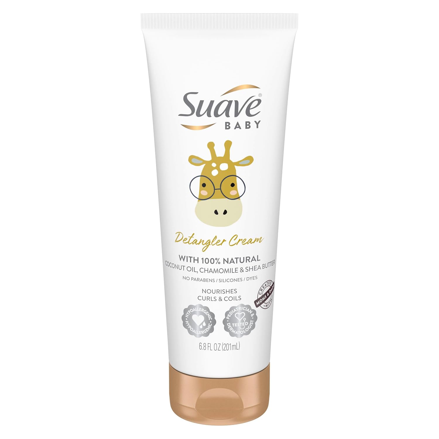 Suave Baby Detangler Cream for Curly, Coily Hair, with 100% Natural Coconut Oil, Chamomile & Shea Butter No Parabens, Silicones, Dyes 6.8 OZ
