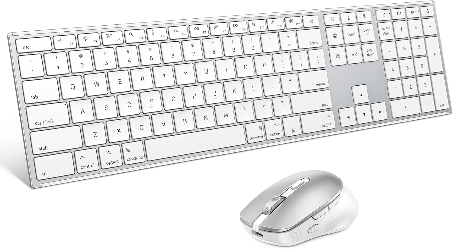 OMOTON Wireless Keyboard and Mouse Combo for Mac, Full-Size Metal Frame