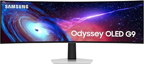 SAMSUNG 49" Odyssey QD-OLED (G93SC) Series Curved Gaming Monitor, 240Hz, 0.03ms,Dual QHD,DisplayHDR True Black 400,AMD FreeSync Premium Pro,Height Adjustable Stand,3 Year Warranty,LS49CG932SNXZA