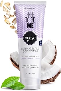 Puriya Ultra Gentle Body Wash, Hydration for Dry, Sensitive Skin, Physician Formulated for Kids, Men and Women, Hypoallergenic, Sulfate-Free, Vegan, Rinses Clean without Residue