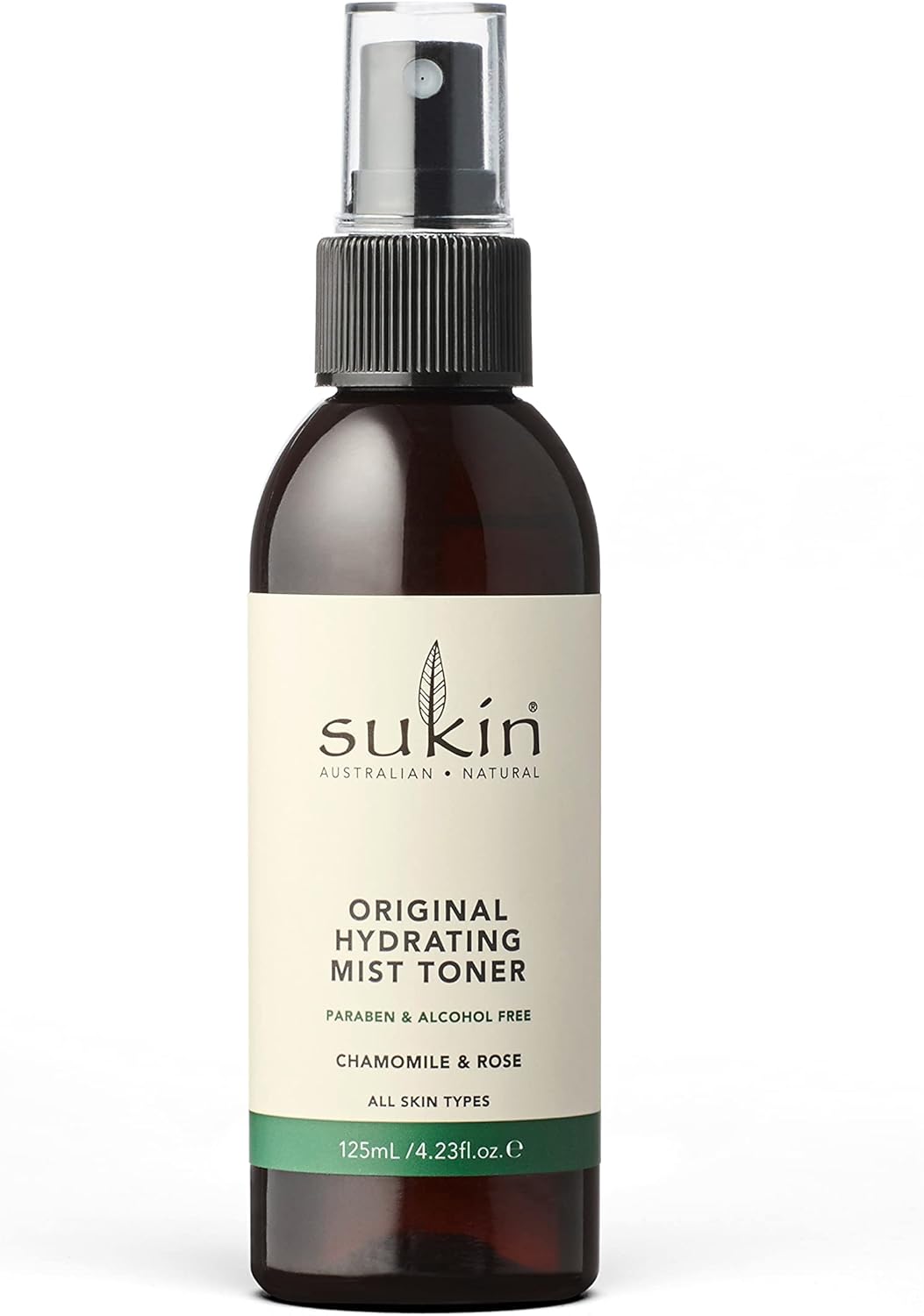Sukin Signature Hydrating Mist Toner 125ml - alcohol free with Chamomile & Rosewater, cruelty free & vegan friendly - soothes, purifies & cools tired skin.