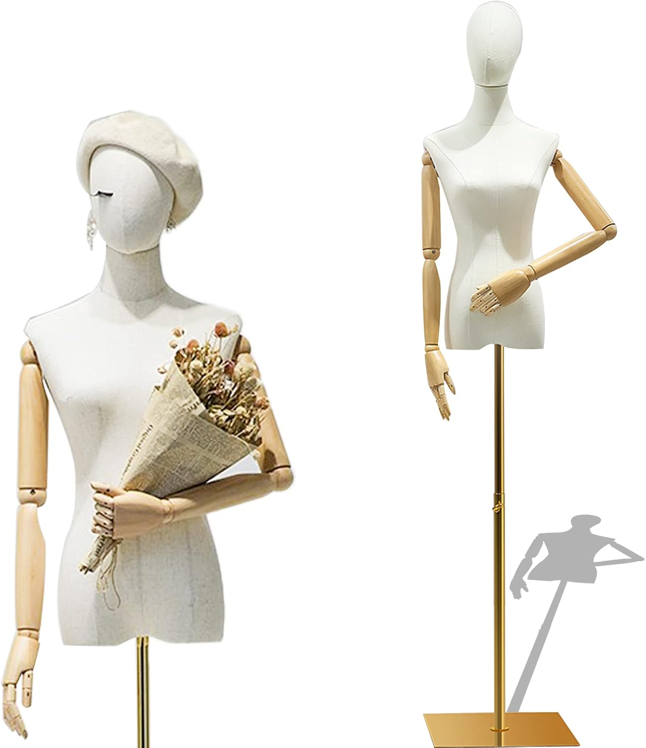 Female Mannequin, Adjustable Height Dress Form Half Scale Metal Base Mannequin Stand Torso Dressmaker Dummy Pinnable Manikin For Retail Boutique Store ( Color : B )