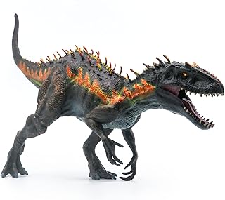 SIENON Large Dinosaur Toy Tyrannosaurs Rex 13.4”, Realistic Jurassic Dinosaur Toy Figure,Plastic Hand-Painted D-Rex Model Educational Dino Action Playset for Kids Party Cake Topper (Fire)