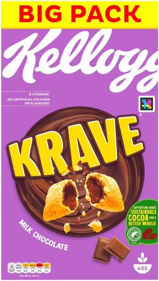 Kellogg's Krave Milk Chocolate Breakfast Cereal, 750g