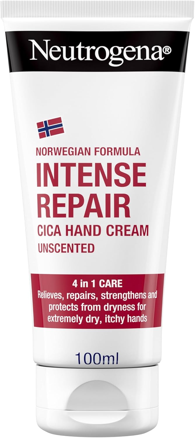 Neutrogena Norwegian Formula Intense Repair Unscented Hand Cream (1 x 100ml), With Glycerin and Panthenol, Helps Protect Very Dry Hands for Instant Relief with Long Lasting Care