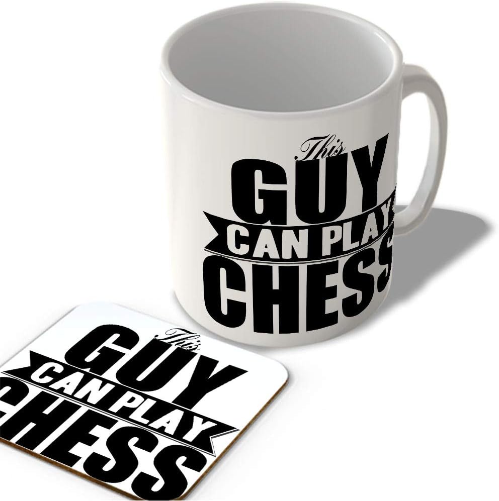 McMug - This Guy Can Play Chess - Mug and Coaster Set, Ceramic, 11fl.oz.
