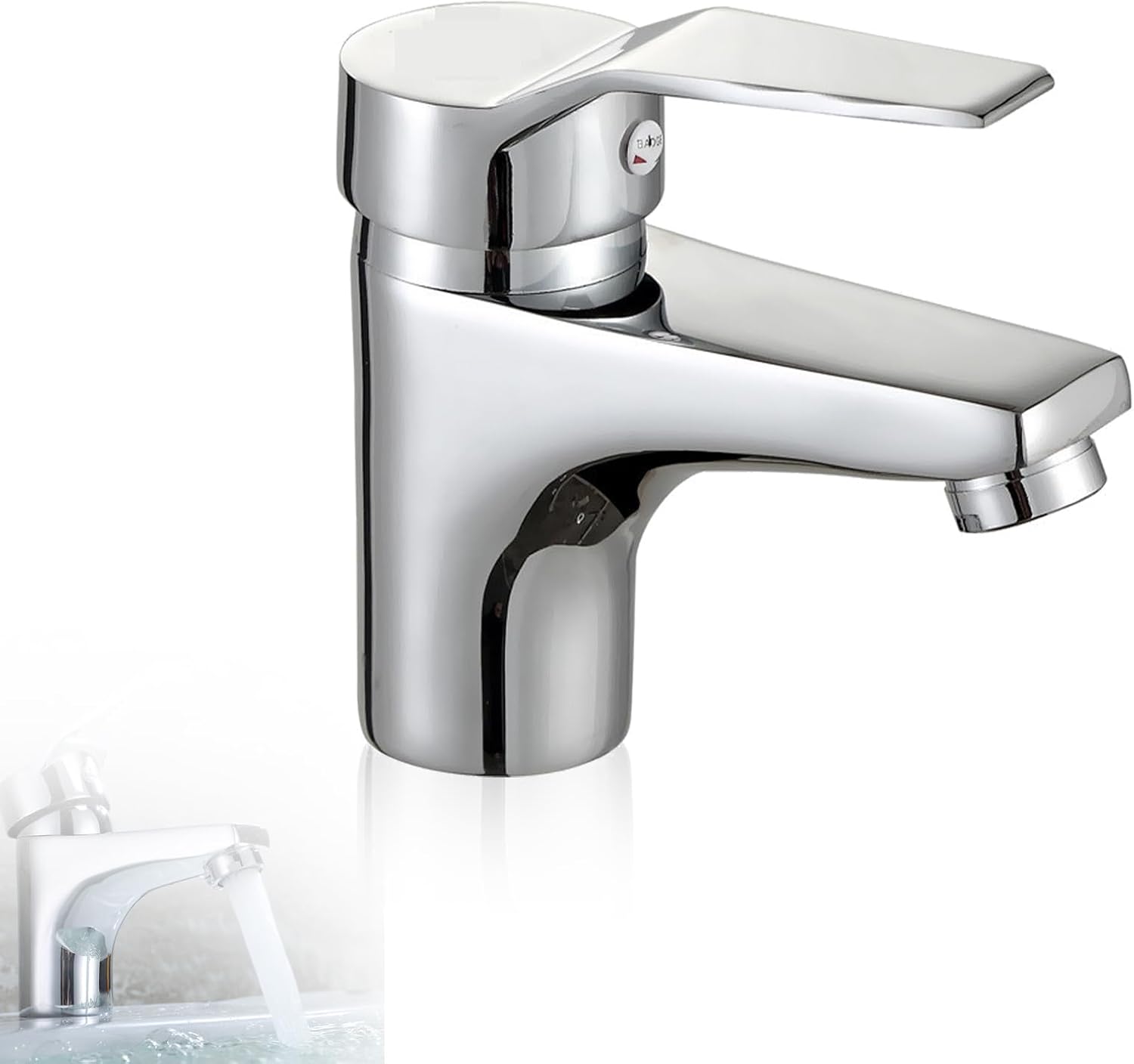 Basin Mixer Tap, Bathroom Sink Taps Monobloc with Hot and Cold Water Basin Taps for Bathroom Washroom Kitchen