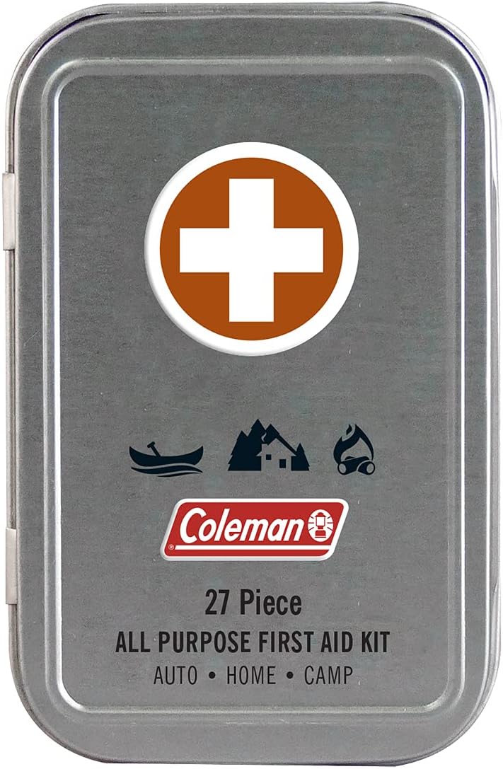 Coleman All Purpose Mini First Aid Kit, 27-Piece Assortment for Emergency Kit, Travel-Friendly, Latex-Free Bandages and More