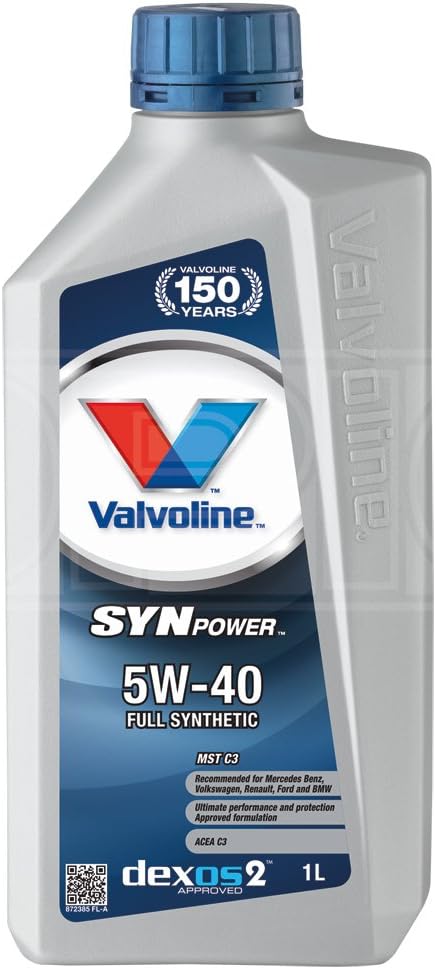 Valvoline SynPower MST C3 5W-40 Fully Synthetic Engine Oil - 872385-1 Litre