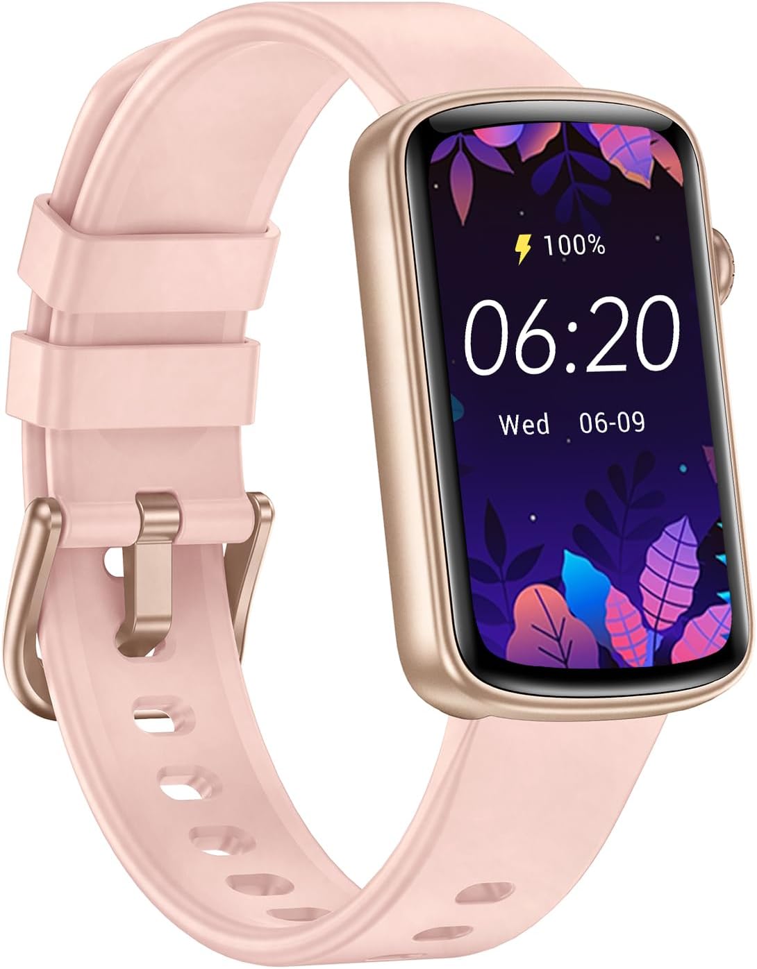 Fitness Tracker with Heart Rate/Sleep/Blood Oxygen Monitor, Slim Fitness Watch for Women Men IP68 Waterproof Pedometer Calories/Steps Counter Health Watch Activity Tracker (Pink)