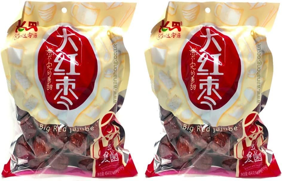 Dried Chinese Big Jujube Red Dates 908G (454g x 2 packs)
