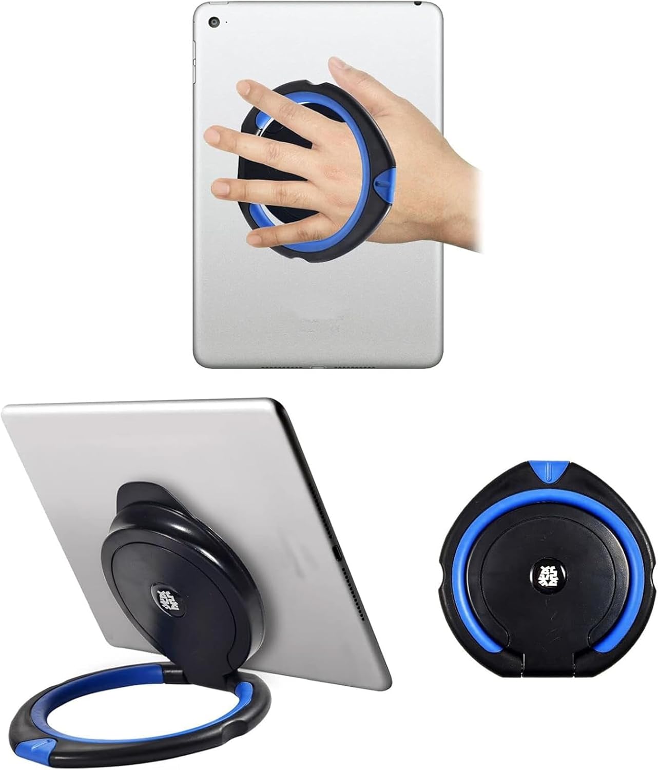 Tablet Stand Adjustable Universal Tablet Hand Strap Holder, 360 Degrees Handle Grip Compatible with iPad Pro 9.7/10.5, Air Mini Surface Pro, Samsung Huawei Tablet (Bule)