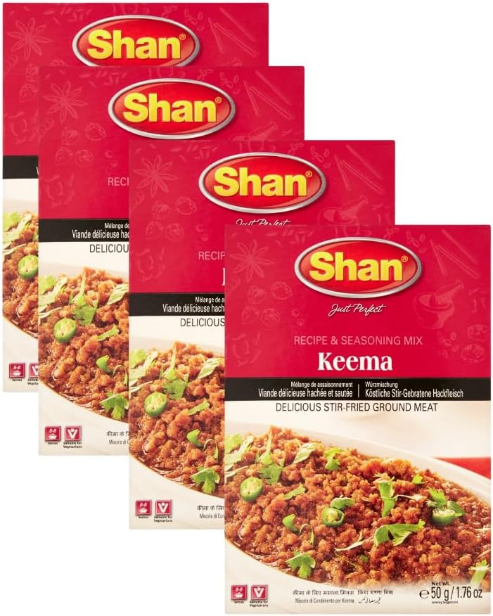 Masala & Powder Mix Bundle Pack with Shan Keema Recipe & Seasoning Mix 50g - 4 Pack | Suitable For Vegetarians, No Artificial Food Colour.