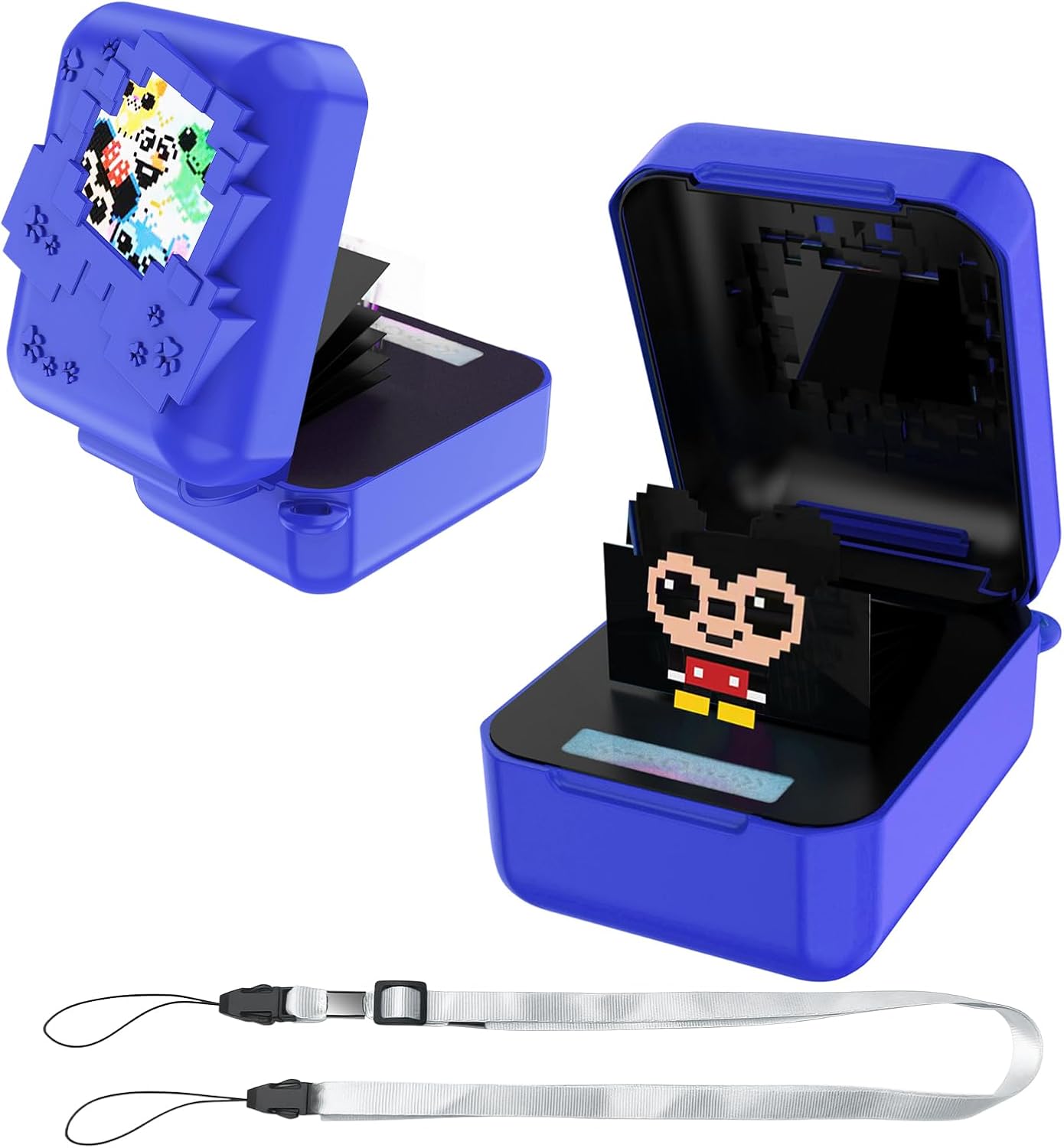 Oziral Silicone Protective Case for Bitzee Disney Interactive Toy Anti-Fall Cases with Lanyards for Bitzees digital Pet Interactive Animal Silicone Protective Cases for Bitzees Waterproo Blue