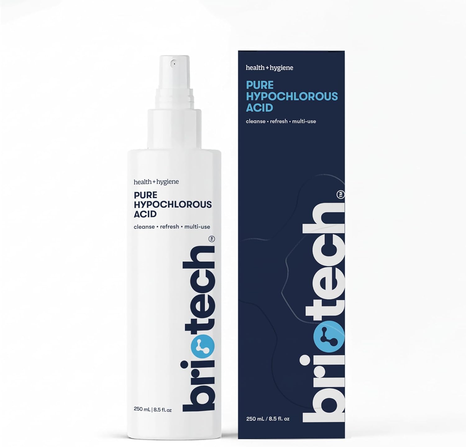 BRIOTECH Pure Hypochlorous Acid Spray and Cleanser, Original Premium HOCl Topical Solution, Multi-Purpose Cleaner, Family Approved & Pet Friendly, 8.5 fl oz