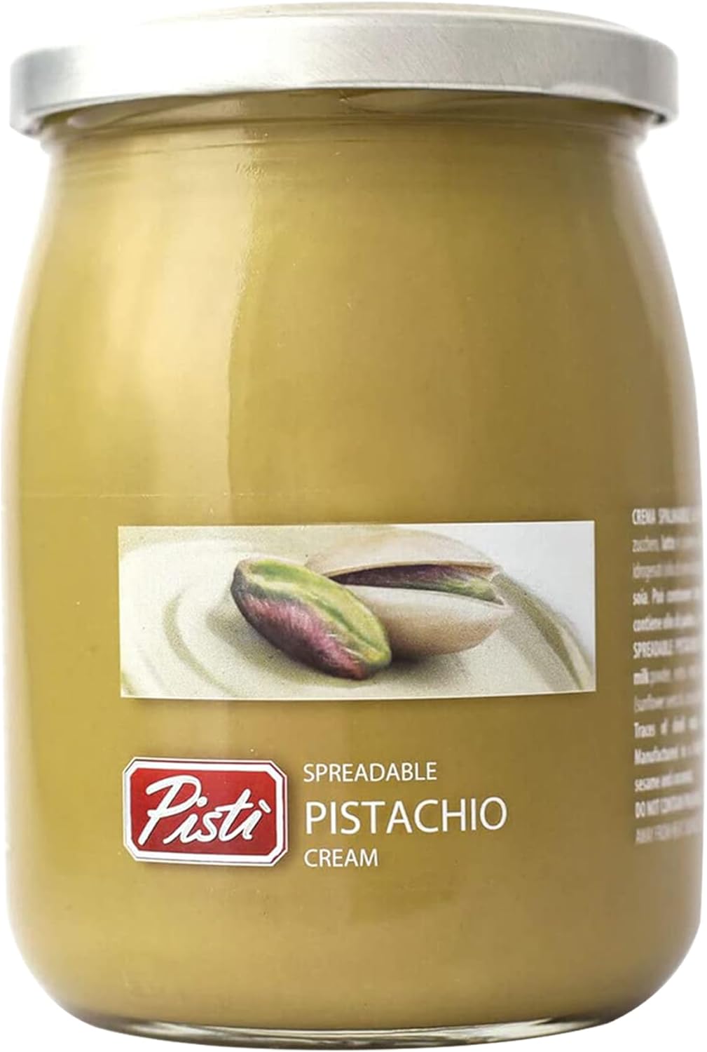 Pisti Sicilian Pistachio Cream Spread, Creamy & Spreadable, Versatile Paste Spread, No Palm Oil or Artificial Ingredients, Artisan Pistachio Butter(600gm Shelled Pistachios Cream Jar by Direct Mart)