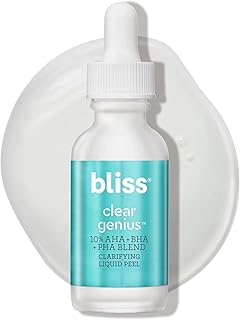 Bliss Clear Genius Clarifying Overnight Liquid Peel - 1 Fl Oz - Clear Pores & Exfoliate Skin - Non-Irritating - Clean - Vegan & Cruelty-Free