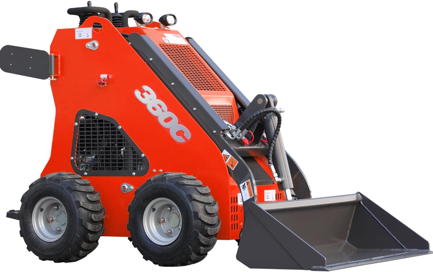 Mini Skid Steer Loader with 13.5HP B&S Gas Engine & Bucket, in-Stock in The US, Stand-On Wheeled Compact Design for Yard Work, Landscaping, Construction