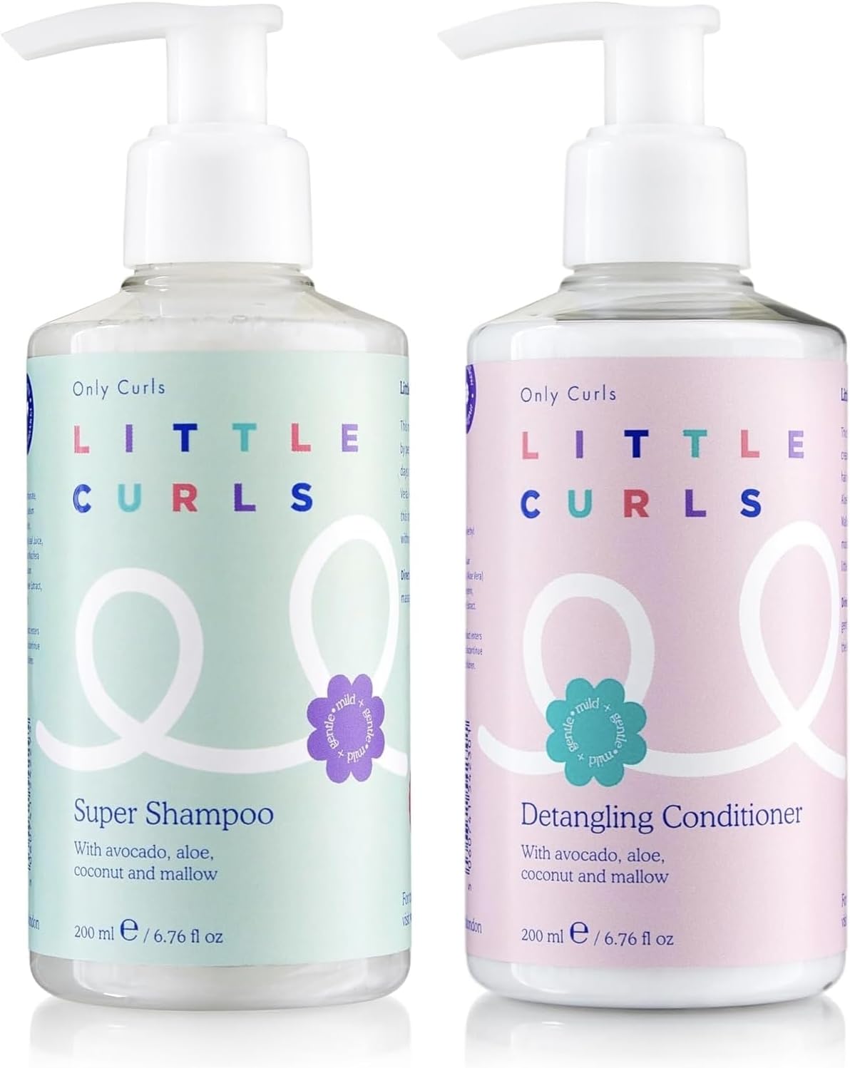 Only Curls Little Curls Super Shampoo & Detangling Conditioner, Easy Wash Bundle, Gentle Foaming Formula's, Sulphate & Silicone Free, Gentle & Conditioning, Tear-Free, Mild & Lightweight, 200ml x2